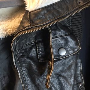 Xhilaration Jackets & Coats - Leather Fluffy Vest Xhilaration Jackets & Coats - Leather Fluffy Vest